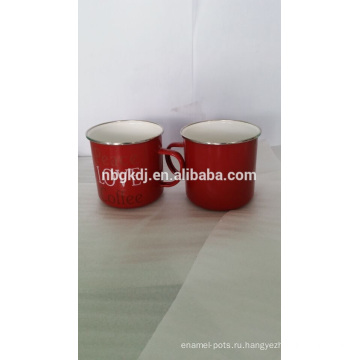 изготовленные на заказ красные кружки и чашки &amp; печатных эмалированные кружки эмалированной посуды